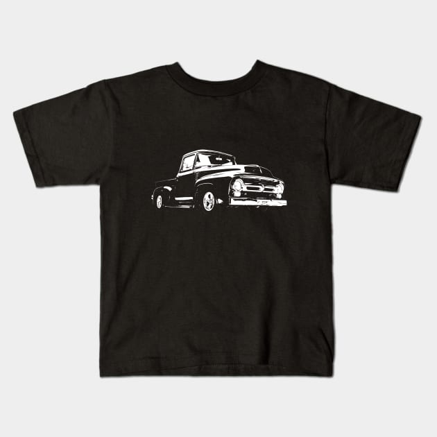 1956 Ford F100 white only. Kids T-Shirt by GrizzlyVisionStudio